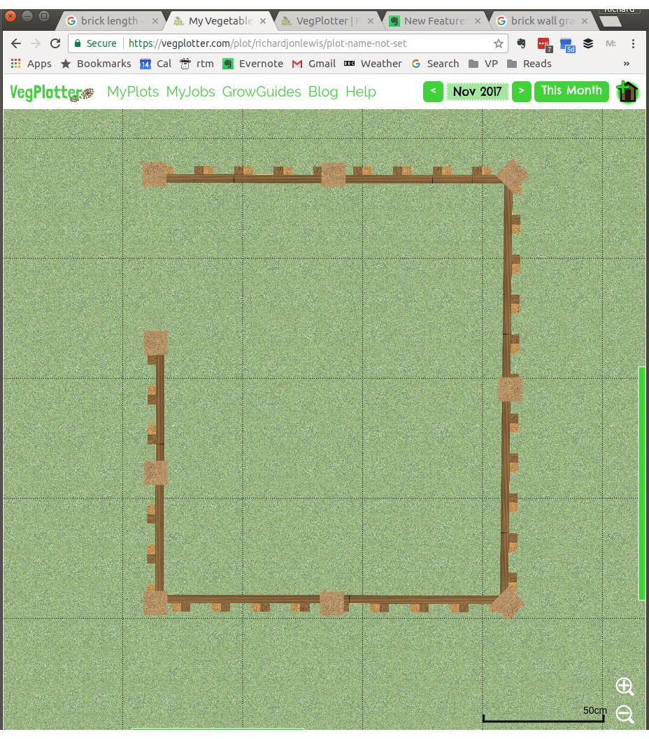 Wooden fence added to VegPlotter's vegetable garden planner