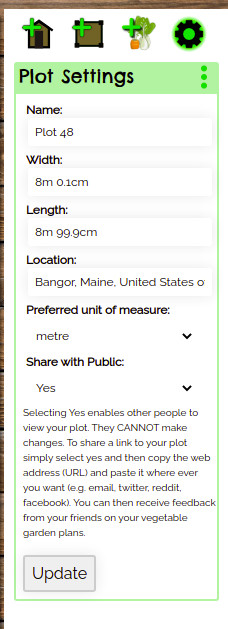 Plot setting menu