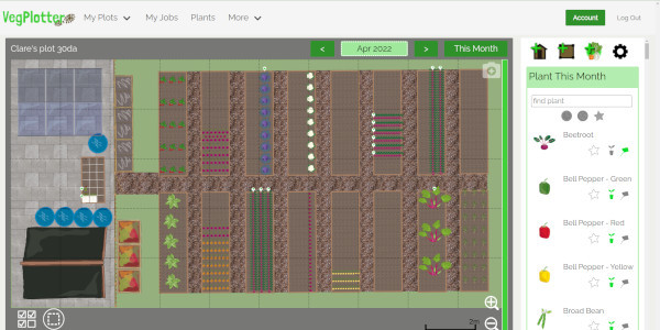 example vegetable garden plan using VegPlotters garden planner